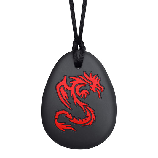 Munchables Sensory Chew Necklace Dragon (Red/Black)