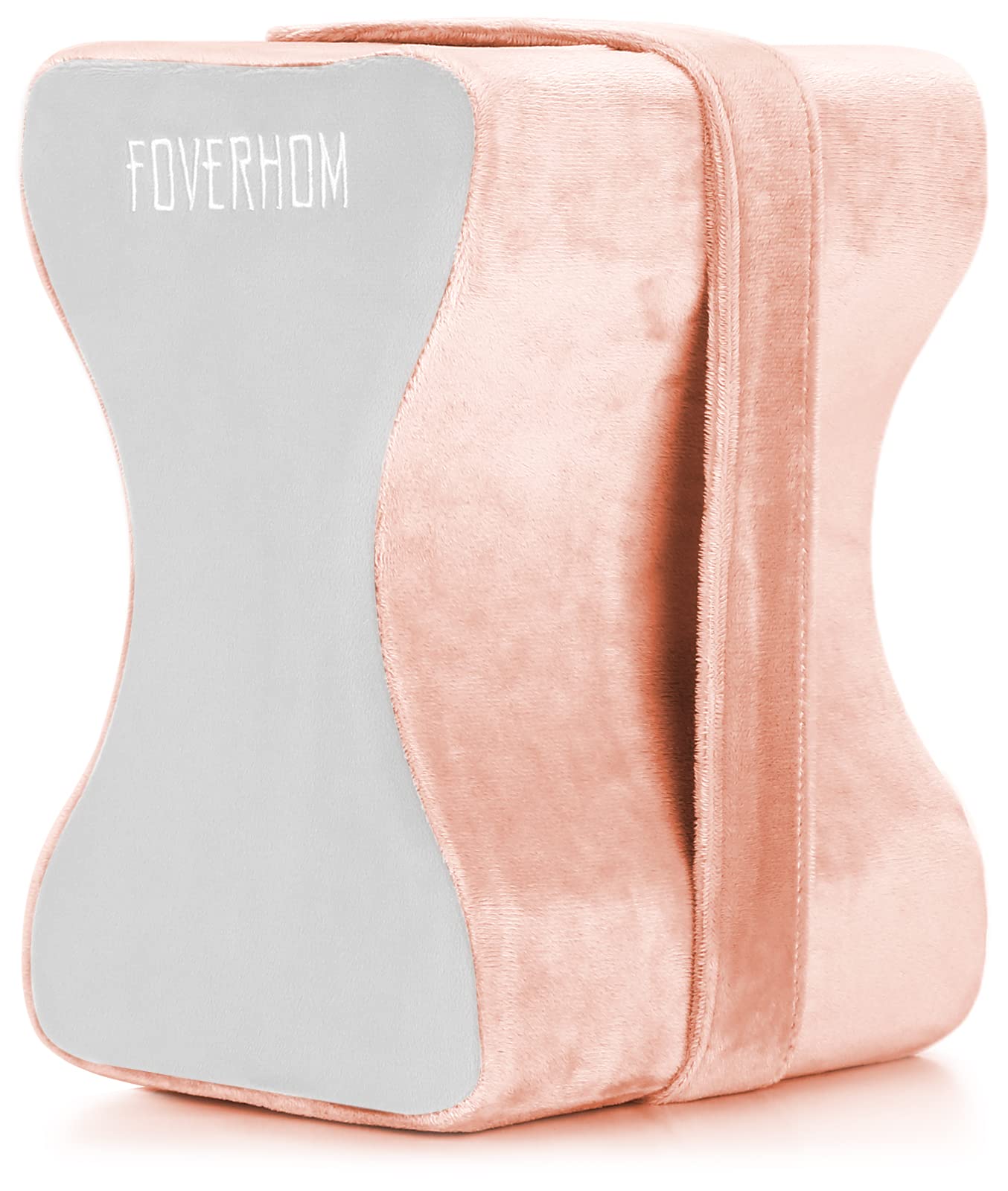 Foverhom Memory Foam Knee Pillow,Orthopedic Leg Pillow for Sciatica Relief,Back Pain, Pregnancy, Leg Pain, Hip Pain and Sciatica Relief,Pink Peach