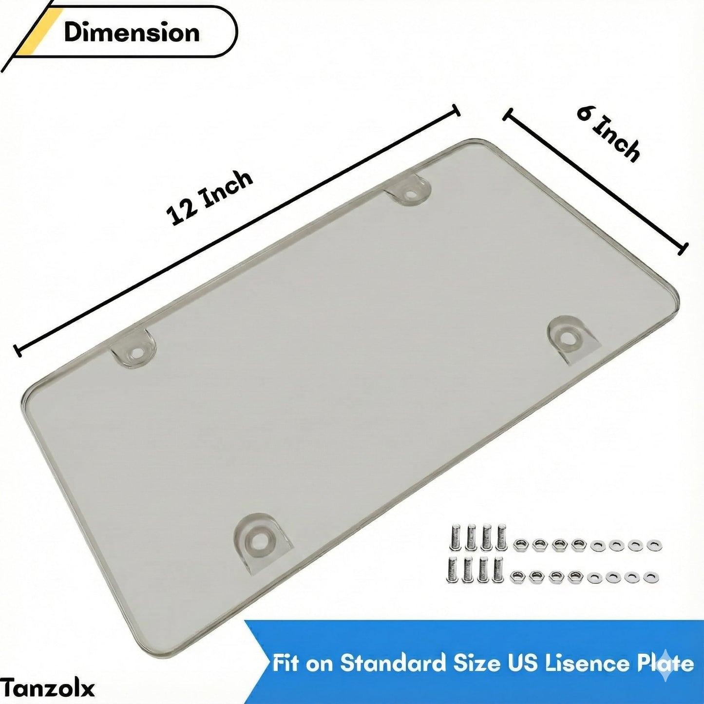 2-Pack Premium Smoked License Plate Covers, Tinted Protective Plate Shields, Heavy Duty Unbreakable Bubbled Design, Anti-UV Anti-Yellowing, Sleek Smoked Finish for Cars, Trucks & SUVs