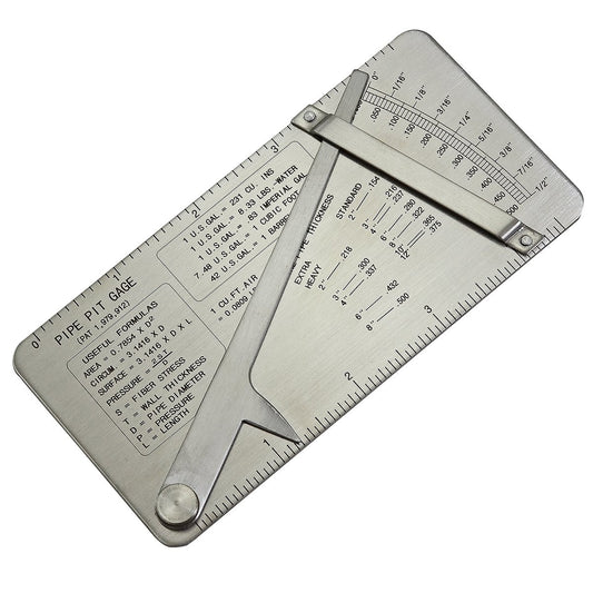RIVERWELD Pipe Pit Welding Gauge Gage Test Ulnar Welder Inspection Range is 0 to 1/2" in 1/64" & .010 Increments Inch