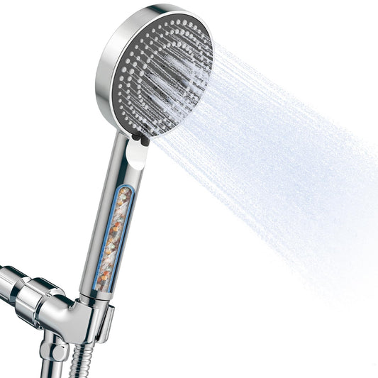 OFFO Filtered Shower Head with Handheld, 20 Stage Shower Head with Filters with 1.5m Stainless Steel Hose & Holder, High Pressure 6-Mode to Remove Chlorine, Chrome