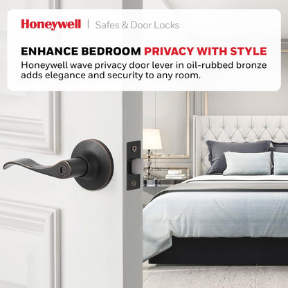 Honeywell 8106402 Wave Privacy Door Lever, Oil Rubbed Bronze
