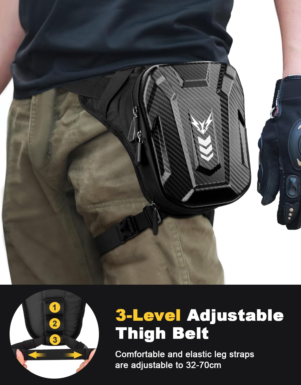 ISEYOU Thigh Bag, Drop Leg Bag for Women Men, Motorcycle Leg Bag with Leg Strap, Expandable Storage Tank Bags for Racing Bike Cycling Horse Riding Hiking Camping Fishing Travel Outdoor