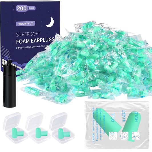 200 Pairs NEW Soft Foam Ear Plugs 38 dB Highest SNR,Earplugs for Sleeping Noise Cancelling Hearing Protection Travel Study Concentration Construction Site, Bouchon Oreille Anti Bruit Pour Dormir