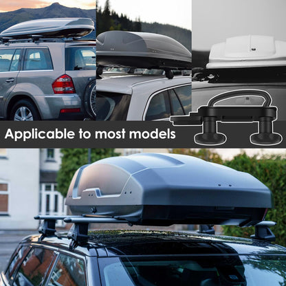 KOUISYY Universal Roof Box Mounting Fitting Kit, Heavy Duty Roof Rack U-Bolt Clamp Kit with 2 Straps & 20 Hole Seals, Anti-Scratch Car Cargo Carrier Brackets for SUV Van Truck Fits Most Roofs Boxes