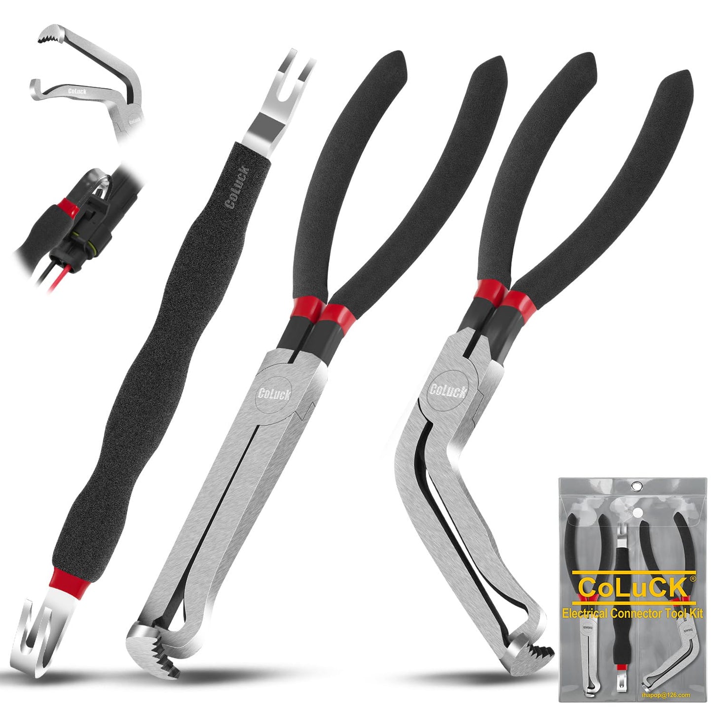 3Pcs Electrical Disconnect Pliers 37960 37980, 60 Degree Connector Separator 13120, Automotive Terminal & Plug Removal Tool Kit - Electrical Pliers Connector Pliers Set Terminal Removal Tool