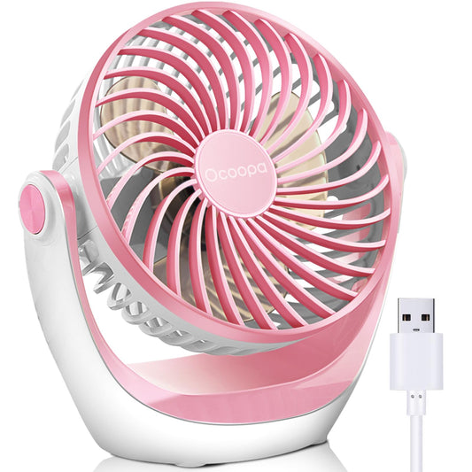 OCOOPA Small USB Desk Fan Table Fan 5'' with Strong Airflow & Quiet Operation, Portable Cooling Mini Fan 3 Speed, 360°Rotatable Head for Home Office Bedroom Desktop