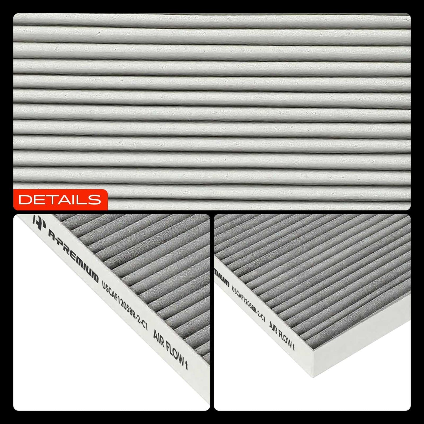 A-Premium 2-PC Cabin Air Filter with Activated Carbon Compatible with Hyundai Accent 2018-2022, Elantra 2017-2020, Elantra GT & Kia Forte 2019-2023, Forte5, Rio 2018-2023 - Replace# 97133-F2000