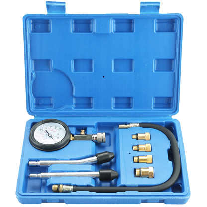 DASBET 8PCS Professional Petrol Engine Compression Tester Kit for Cars & Motorcycles | 0-300 PSI Engine Cylinder Pressure Gauge, Includes M10, M12, M14, M18 Adapters