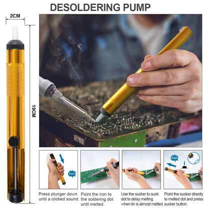 90W Soldering Iron with LCD Adjustable Temp 180-480°C, Soldering Kit with 5 Tips, Desoldering Pump, Solder Wire, Tweezers, Iron Stand, Sponge, Power Cords - Ideal for Solder Iron Electronics Repairs