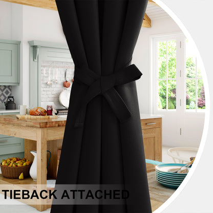 XWZO Door Curtain for Doorway Privacy and Bedroom Closet, 80 Inches Long Blackout and Thermal Insulated Room Divider Doorway Curtain Grommet Top, 1 Panel, W42 X L80, Black