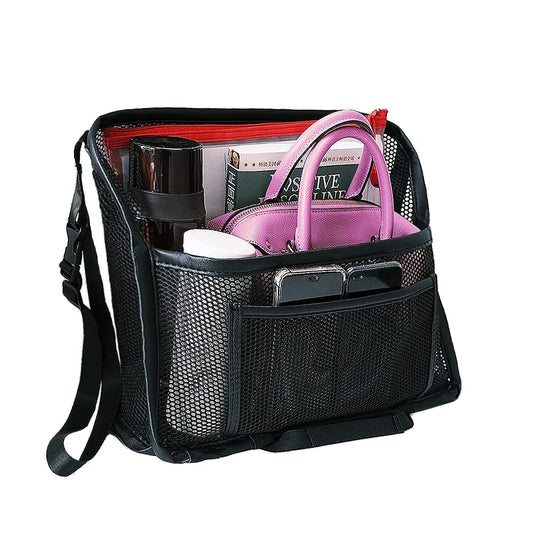 Gilneas Net Pocket Handbag Holder Between Front Seats, Mesh Storage Organizer for Car Purse, Phone, Documents, Keys - Barrier for Backseat Kids and Pets