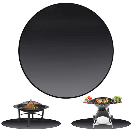 100cm Round Fire Pit Mat (39") - 3-Layer Fireproof Grill Protector for Deck, Lawn and Grass, Heavy Duty BBQ Mat Under Gas or Camping Heaters