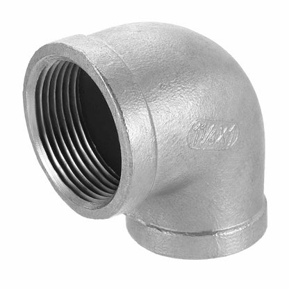 HARFINGTON 304 Stainless Steel 90 Degree Elbow Fittings NPT 1-1/4 x NPT 1 Female to Female Threaded Adapter Pipe Fitting for Connecting Water Pipe Air Hose PVC Tube Cast Coupling
