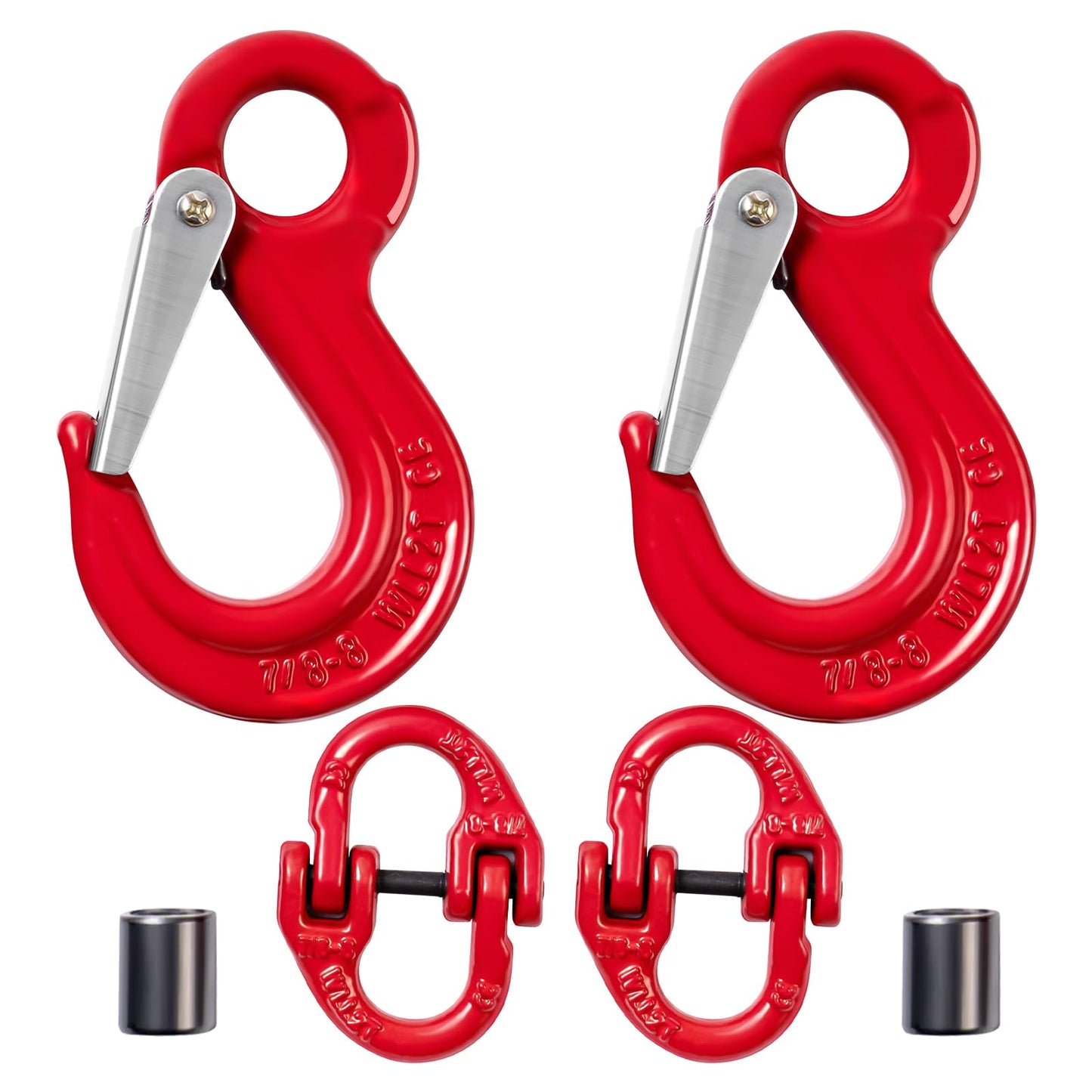 LZONEY 2-Pack Heavy-Duty Slip Hook Eye Sling – for Caravan, Camper Trailer Safety Chain Connection & Extension, Factory Lifting, and Harbor Hoisting (2000 KG Working Load Limit)