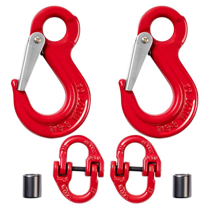 LZONEY 2-Pack Heavy-Duty Slip Hook Eye Sling – for Caravan, Camper Trailer Safety Chain Connection & Extension, Factory Lifting, and Harbor Hoisting (2000 KG Working Load Limit)