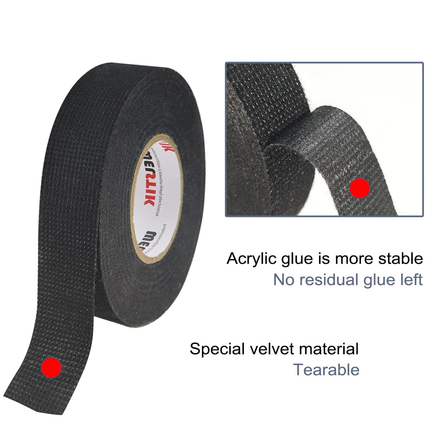 WELSTIK Wiring Harness Tape 19mm*15m 10 Pack, Total 150m- Premium Fabric Electrica Tape for Car Automotive Heat Resistant, Excellent Noise Suppression and Cable