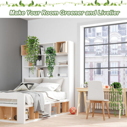 Artificial Hanging Plants 3Pcs Potted Greenery Decor - Grey Eucalyptus Mandala Snow Pea Vine in Pot Plants for Office Farmhouse Home Indoor Outdoor Decor