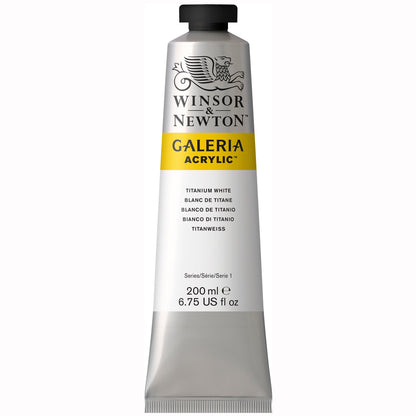 Winsor & Newton 2136644 Galeria Acrylic Color Tube, 200ml, Titanium White