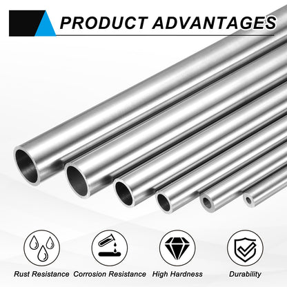 uxcell 304 Stainless Steel Tube, 8mm ID 14mm OD 305mm Length Round Seamless Straight Steel Metal Capillary Pipe Tubing for Industry DIY Projects