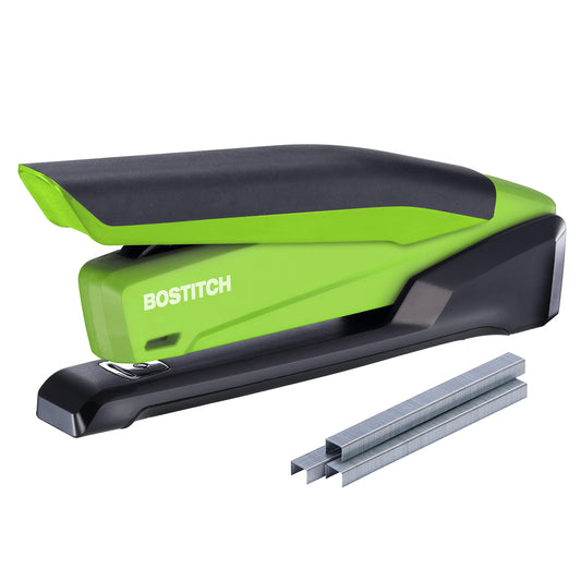 PaperPro inPOWER20 - 3 in 1 Stapler - One Finger, No Effort, Spring Powered Stapler, Green (1123)