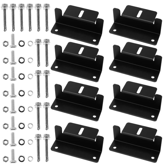 MUKLEI 8 Units Solar Panel Mounting Z Brackets with Nuts and Bolts, Lightweight Aluminum Corrosion-Free Construction Solar Panel Z Brackets Bulk for Roof, RV, Boat, Black