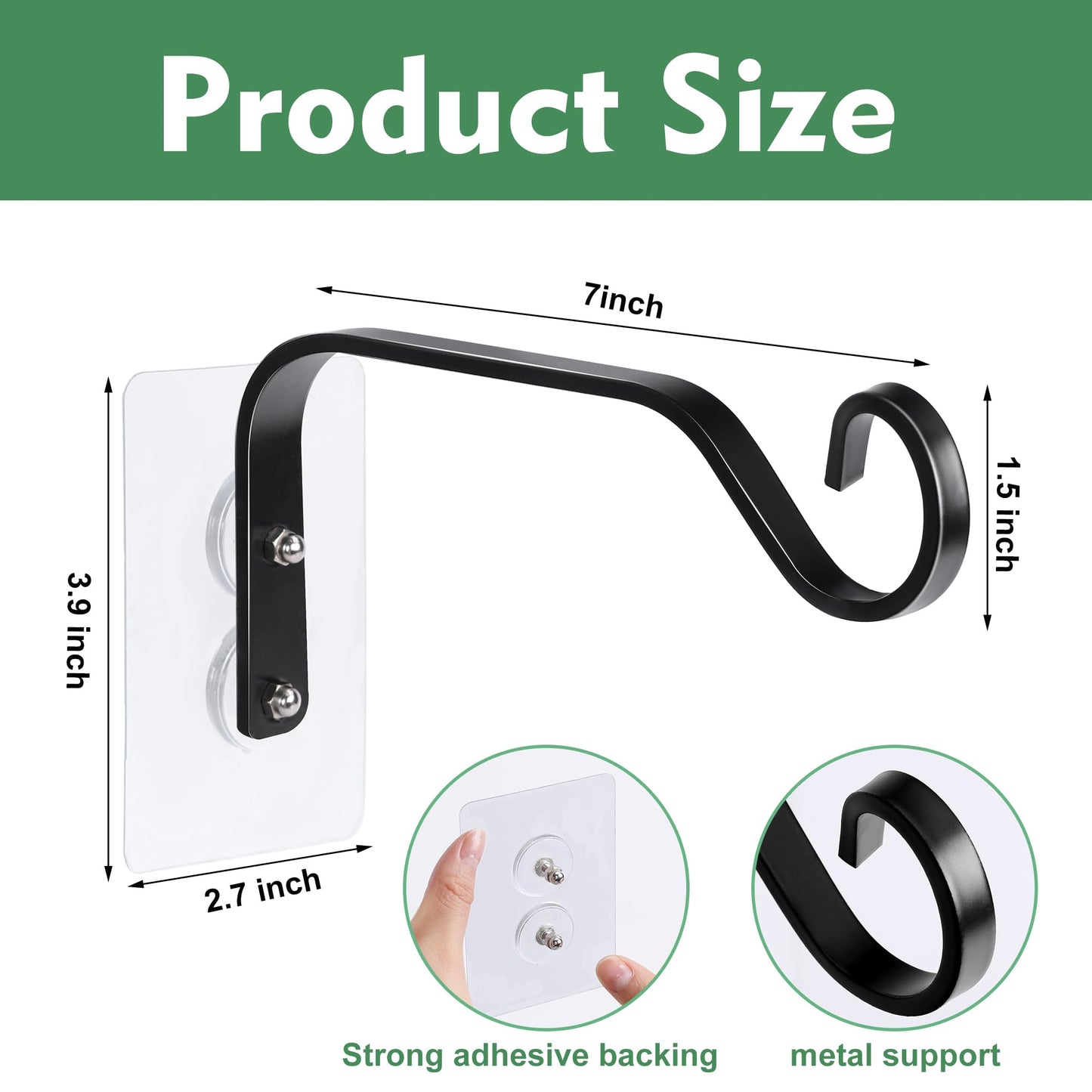 DECOHS 3 Pcs Window Bird Feeder Hanger Hooks - Strong Load-Bearing, Wind Chimes & Plants Mounted