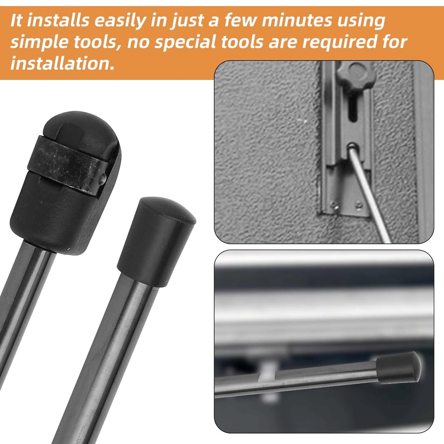 Tinoaly 2pcs 281S0001 Replacement Prop Rod, Metal Rear Tonneau Cover Lid Lift Supports for 10mm Ball-Stud Accessories for Bakflip BAK Hard Tri-Fold Pickup/Truck Bed Heavy Trailer Cover