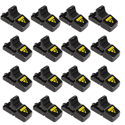Mouse Traps 16 Pack - Humane Instant Catch Reusable Indoor/Outdoor Snap Traps for Small Mice, Safe & Effective Rodent Catcher with Easy Clean Design (Kids & Pets Friendly)