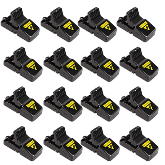 Mouse Traps 16 Pack - Humane Instant Catch Reusable Indoor/Outdoor Snap Traps for Small Mice, Safe & Effective Rodent Catcher with Easy Clean Design (Kids & Pets Friendly)