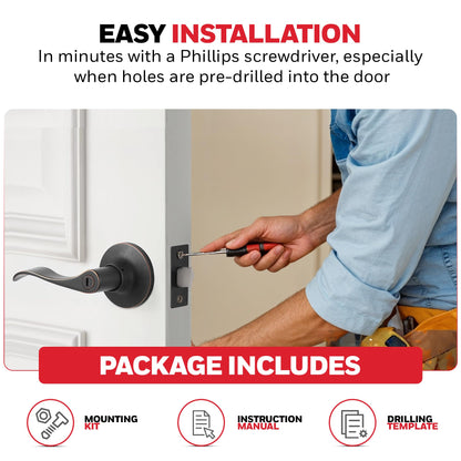 Honeywell 8106402 Wave Privacy Door Lever, Oil Rubbed Bronze