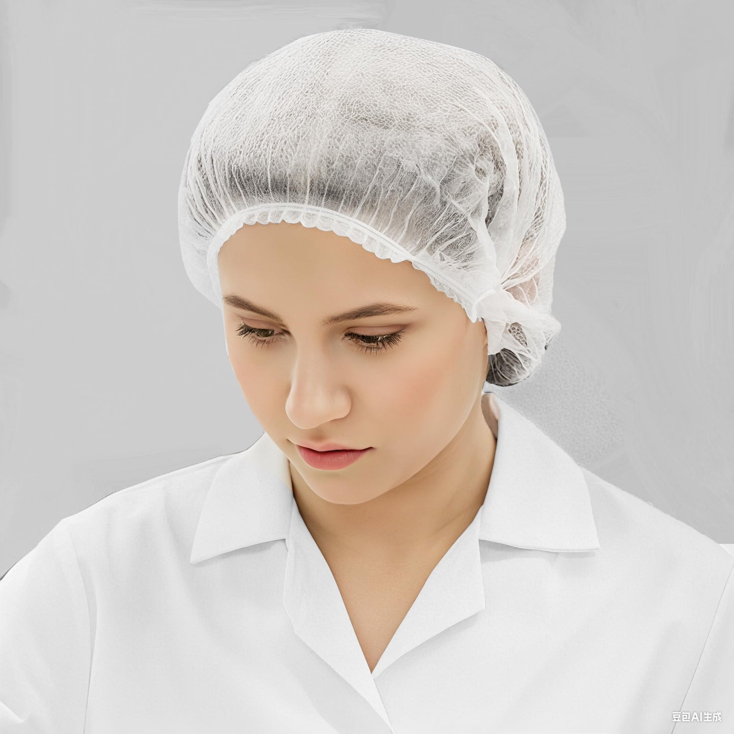 200 Pcs Disposable Hair Nets Food Service Hairnets Kitchen Hair Bun Bouffant Caps Filet Cheveux Non-Woven Elastic White Polypropylene Protective Shower Caps Massage Labs Salon 21"