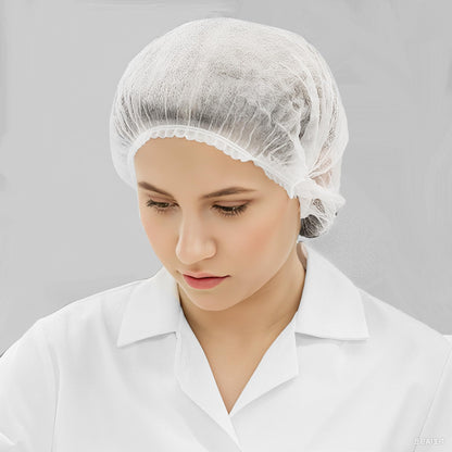 200 Pcs Disposable Hair Nets Food Service Hairnets Kitchen Hair Bun Bouffant Caps Filet Cheveux Non-Woven Elastic White Polypropylene Protective Shower Caps Massage Labs Salon 21"