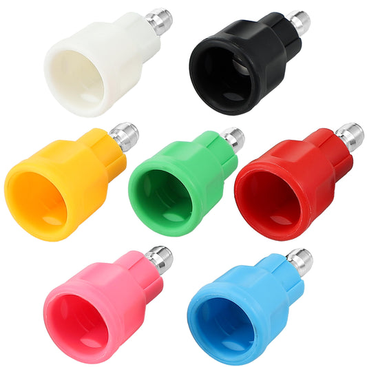 EZALOR 7Pcs Pressure Washer Nozzle Guard, Power Washer Tips with Upgraded Rubber Protector Cover, Stainless Steel Pressure Washer Tips with 1/4" Quick Connect, Orifice 4.0