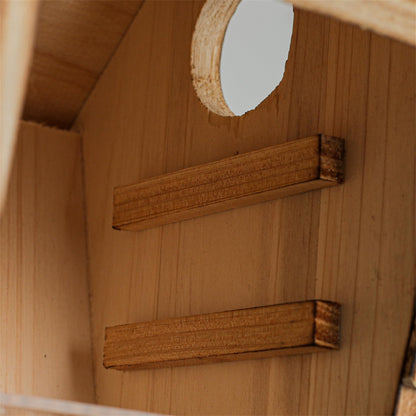 CLACKIBUKVYZ Bird Houses - Wooden Bird House for Outside with Pole - 1-1/2 Inch Entrance Hole for Bluebirds, Wrens, Chickadees, and Tree Swallows - Hanging Birdhouse for Garden