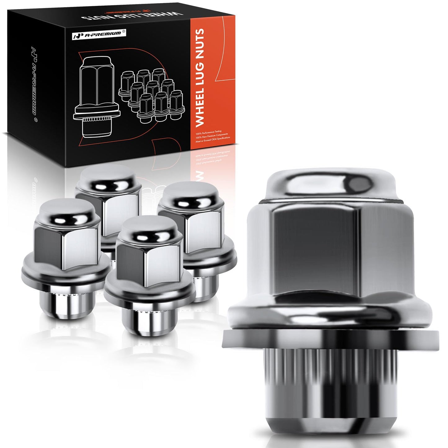 A-Premium 5PCS Wheel Lug Nuts M12 x 1.5 Mag Lug Nuts Compatible with Toyota Avalon Camry Corolla RAV4 Tacoma Sienna Lexus ES RX Pontiac Scion