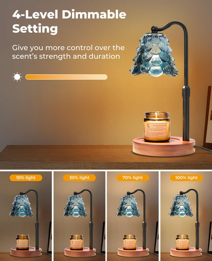 Candle Warmer Lamp, Candle Warmer with Timer and Dimmer, Adjustable Height Electric Candles Lamp with 2 Bulbs for Scented Jar, Wax Melter Lamp for Home Decor, Gifts for Women