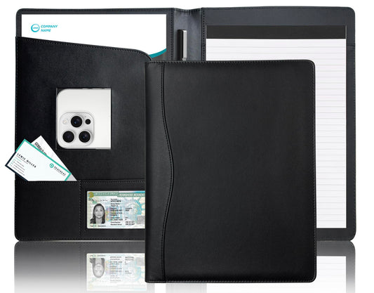 Padfolio Portfolio Organizer Legal Pad Holder Padfolio Folder Leather Portfolio Storage Clipboard Notepad with Cover for Letter Size A4 Writing Pad for Business and School Office