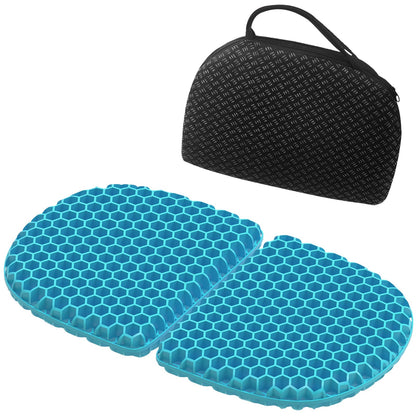 Foldable Gel Seat Cushion of Airy Cooling Gel, Portable Chair Pad for Travel, Honeycomb Seat Cushion for Stadium & Bench, Portable Chair Cushion for Sitting Fatigue Relief (0.9-Inch Thick, Black)