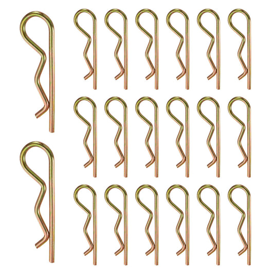 uxcell 20 Pcs Hitch Pin Clip, 5mm x 100mm R Clips Colored Zinc Spring Steel Retaining Wire Hair Pins Cotter Pin Assortment Kit Clips for Trailer Tractors Mower Carts Truck Pin Clip