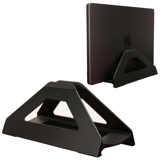 Psitek Vertical Laptop Stand, Space Saving MacBook Holder with Tool-Free Width Adjustment, Pretty Anodized Aluminum for Desk, Universal Fit for 10-17" Laptop