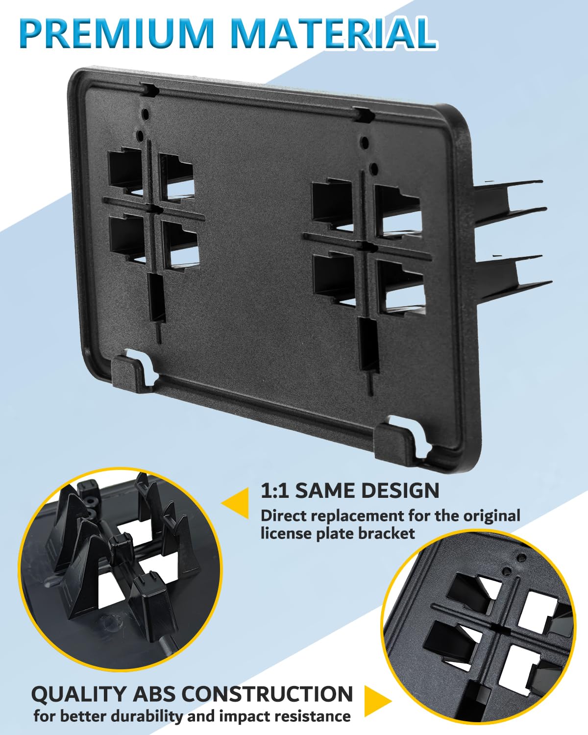 Front License Plate Frame for 2015 2016 2017 Ford F150 2.7L 3.0L 3.5L NO Drill Front Bumper License Plate Holder Mounting Bracket Replace # FL3Z-17A385-B FO1068166 F-150 Accessories