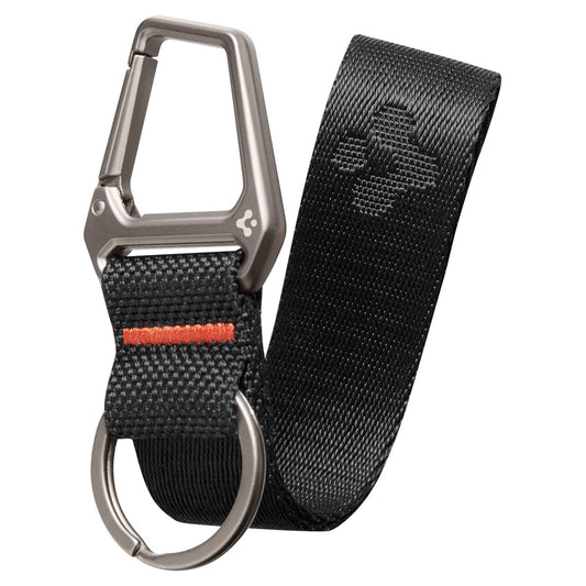 Spigen Life Carabiner Lanyard Keychain Strap for Keys ID Badge Wallet Holder and Everyday Carry Items Wristlet Keychain Ring Carabiner - Black