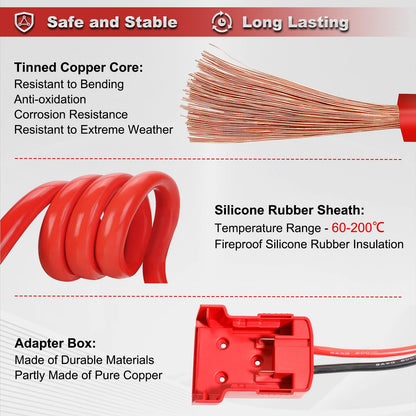 Jumper Cable Clamps Compatible with Mil.Waukee Compatible with M18 18V Battery Jumper Starter, 3.9ft 8AWG Automotive Booster Cable