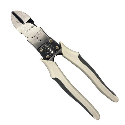 BOOSDEN Wire Cutters Heavy Duty with Wire Stripper Crimper,Diagonal Cutters,8 inch Side Cutters with a Belt Holster,Multi Function Professional Industrial High Leverage Diagonal Cutting Pliers Tool