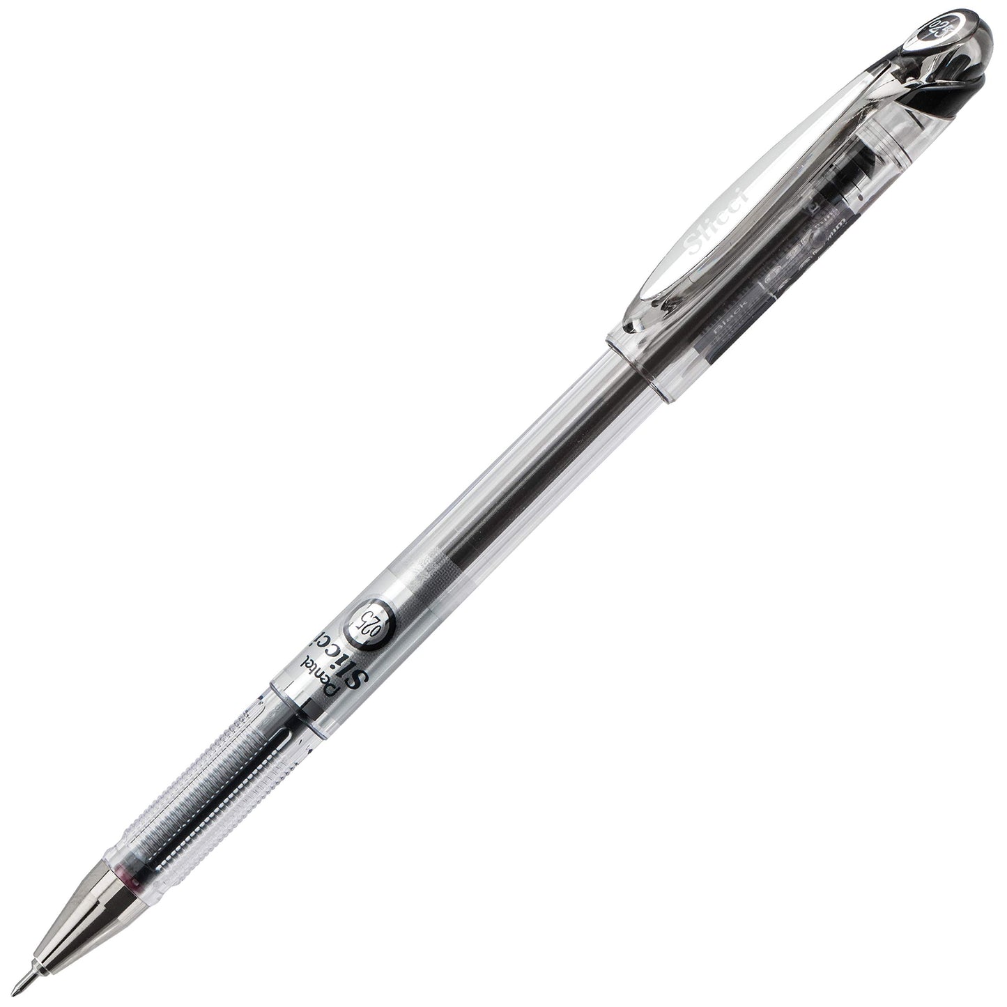 Pentel Arts Slicci Liquid Gel Rollerball Pens, Art, Sketching, Journaling, 0.25mm Extra Fine Point, Black Ink, BG202A, Box of 12