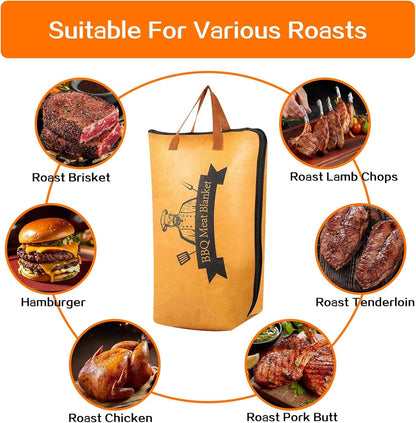 21in BBQ Blanket for Resting Meat - Reusable Meat Resting Bag for Brisket, Beef, Pork Shoulder & Turkey IPerfect Valentine's, Birthday for Grill Lovers