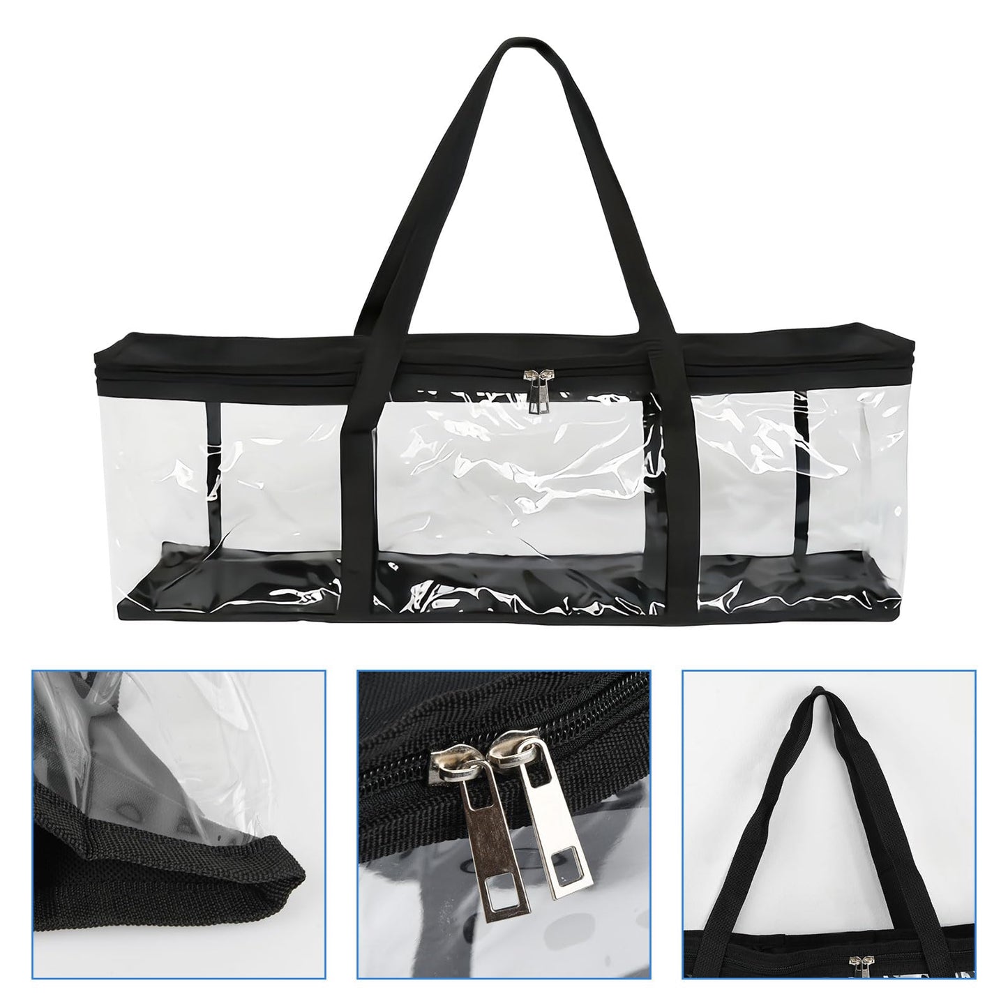 Tibapla 2Pcs DVD Storage Bags, Transparent Media Organizer Bag with Handles Zipper, Large Capacity Video Game Storage Hold 40-50 DVDs for DVD CD Video Game VHS Box Blu Ray Disc Movie Case Book Album