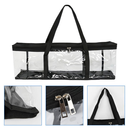 Tibapla 2Pcs DVD Storage Bags, Transparent Media Organizer Bag with Handles Zipper, Large Capacity Video Game Storage Hold 40-50 DVDs for DVD CD Video Game VHS Box Blu Ray Disc Movie Case Book Album