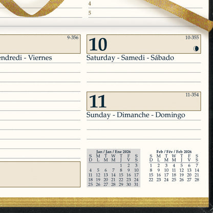 Brownline® 2026 Executive Weekly Pocket Planner, Appointment Book, 12 Months, January to December, Horizontal, Sewn Binding, 6.75" x 3.1875", Black, Trilingual (CBE306-26)